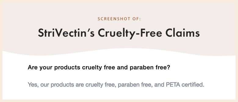 StriVectin Cruelty-Free Claims